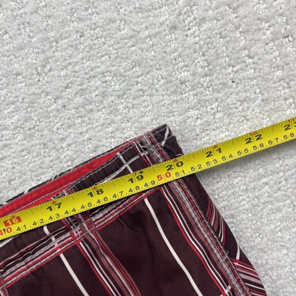 Lot x2 Y2K Burnside Cargo Board Shorts Men' L Red & Pink Plaid Surf Beach Summer - Picture 5 of 10
